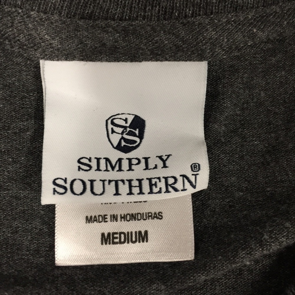 Simply Southern Womens Medium Football Dog Long‎ Sleeve Graphic T-Shirt Grey SS - Picture 11 of 12